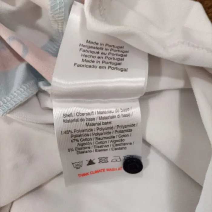 Polo blanc unisexe Golfino col coloré et bandes latérales – Taille L / 40 A1156 - photo numéro 6
