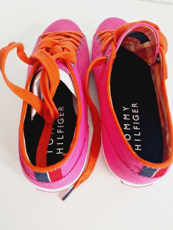 Tommy Hilfiger - Baskets en toile - Rose et orange - 38 - Neuves avec étiquette ! - photo numéro 7