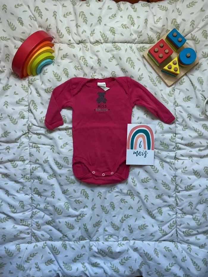 body manches longues rose 6 mois absorba