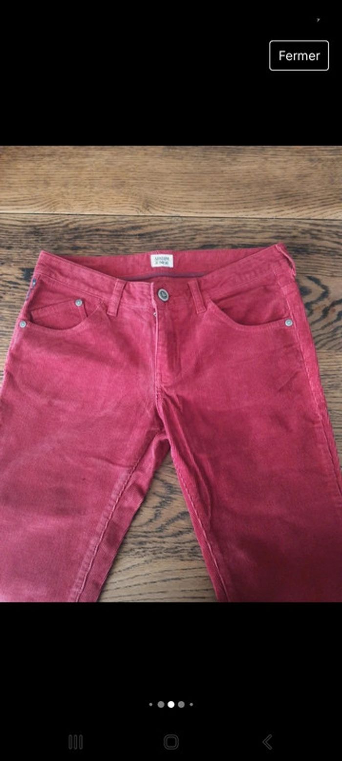 Pantalon Armani junior 12ans en velour Rouge - photo numéro 4