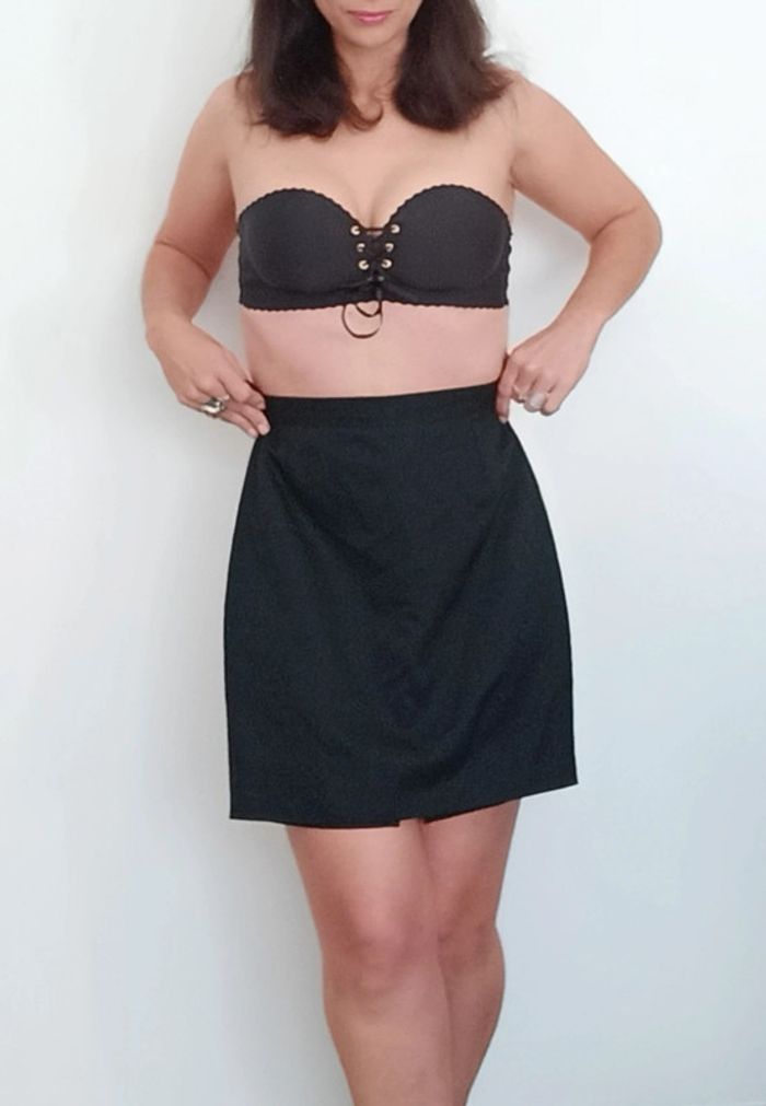 Jupe noire chic vintage taille haute 38