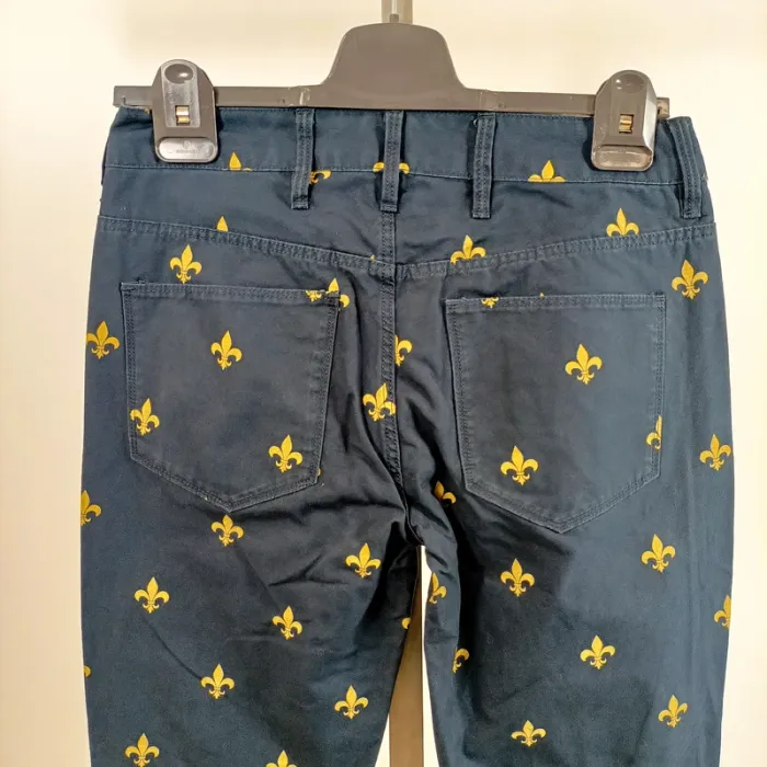 Pantalon Jean Fleur de lys dorées - coupe MID Boyfriend Gstar - taille 24L32 - 100% coton A386 - photo numéro 8
