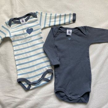 Lot de 2 bodies 3 mois petit bateau ML