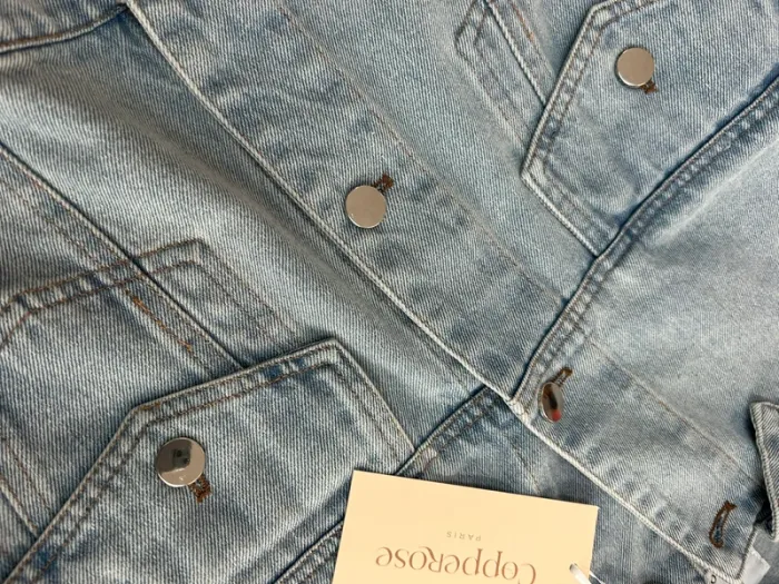 Veste en jean femme veste femme bleu clair veste en jean courte taille 40 taille. L - photo numéro 6