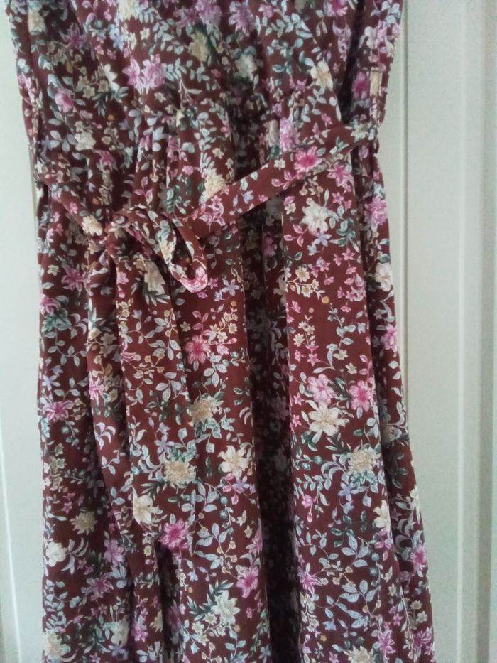 Robe longue légère à volants tons prune avec fleurs Shein - photo numéro 2