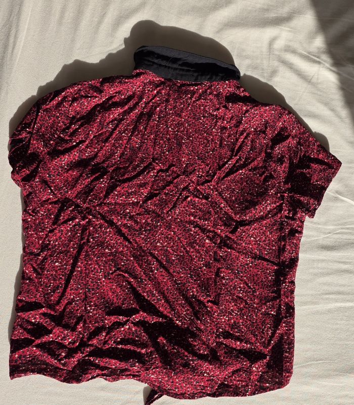 Mim Chemisier Léopard Viscose Rouge Noir Très bon état M - photo numéro 2