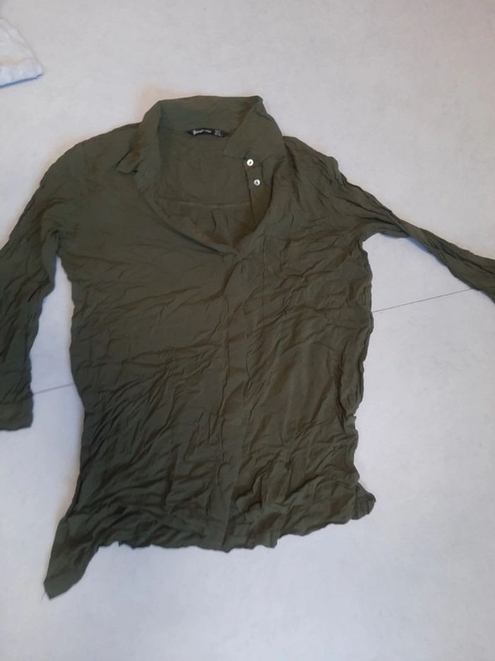 Chemisier kaki manche trois quarts - photo numéro 2