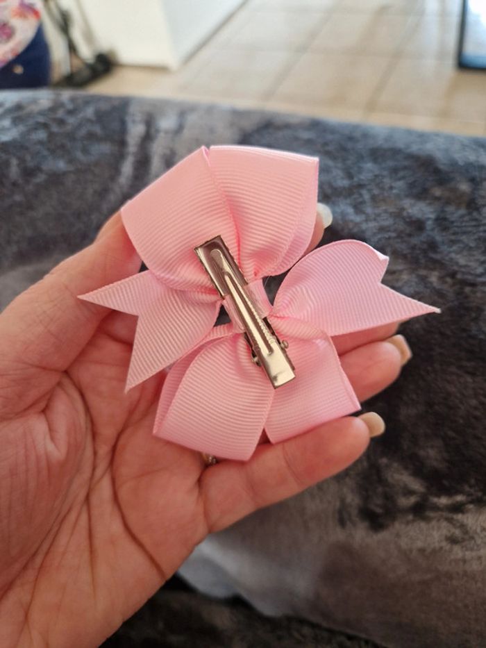 Pince crocodile barrette cheveux bébé enfant fille rose - photo numéro 2