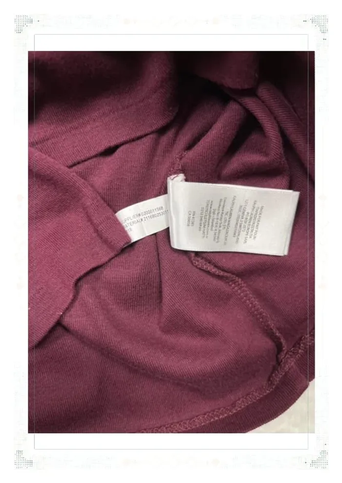 T-shirt manches longues Ralph Lauren femme coton rouge bordeaux col V taille M - photo numéro 11