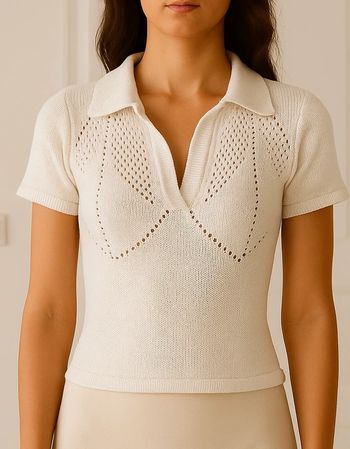 Top tricot broderies ajouré Zara