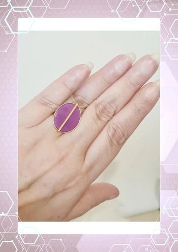 Bague ajustable agate violette