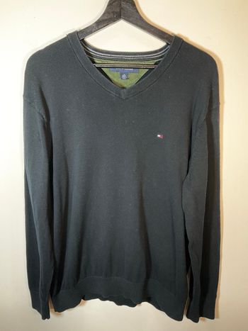 Pull col V noir pour homme Tommy Hilfiger taille L 639