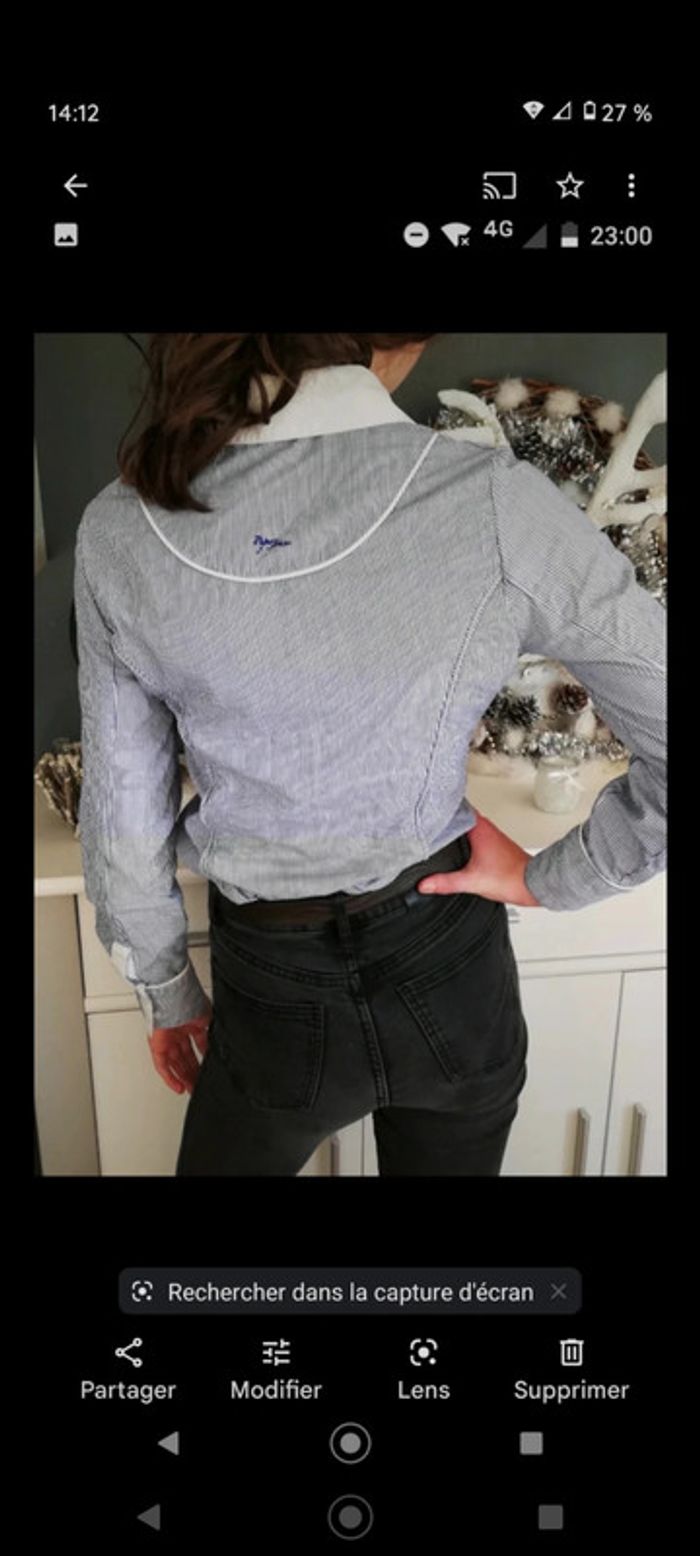 Chemise Pepe jeans rayée bleue et blanche - photo numéro 2