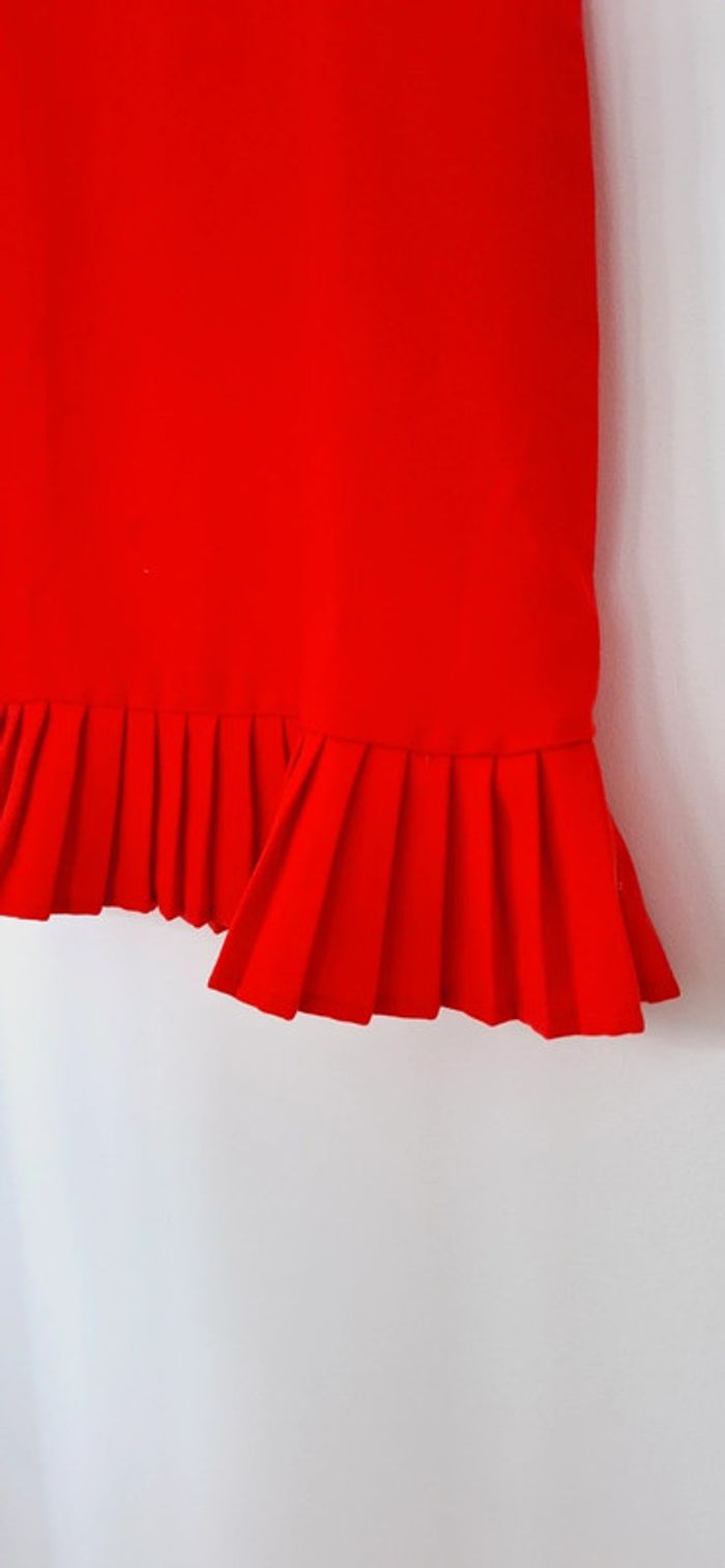 Robe rouge avec col claudine - tenue habillée garantie - photo numéro 5