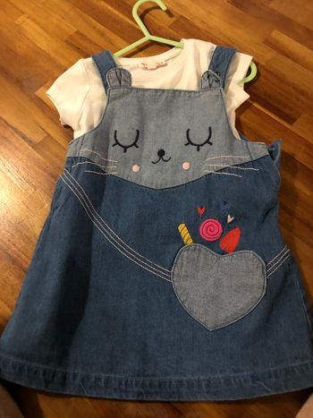 Ensemble DPAM 12 mois T shirt et robe en jean