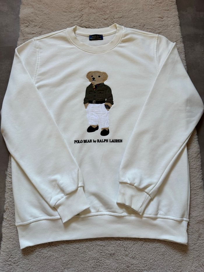 Pull Ralph Lauren ours blanc logo brode - photo numéro 2