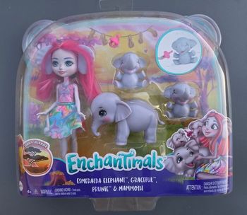 Enchantimals : Poupée elephant Esmeralda et ses éléphants