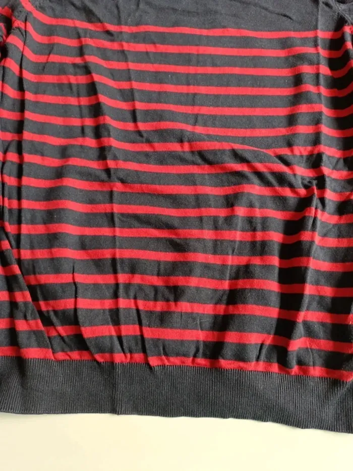 Pull rayé rouge bleu marine Gémo taille xxl - photo numéro 4