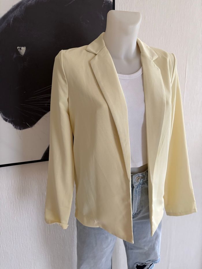 Blazer fin jaune pastel - photo numéro 3