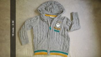 Gilet à capuche zippé 18 mois