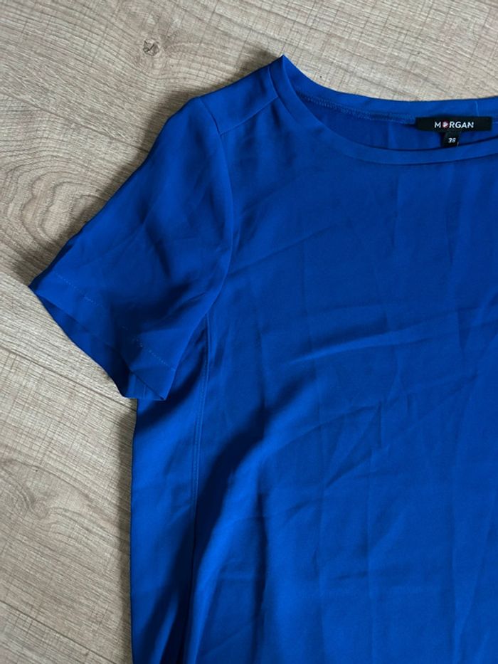 Blouse bleue à manches courtes Morgan taille M jamais portée - photo numéro 13