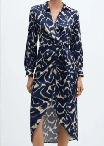 Robe motifs bleus Mango