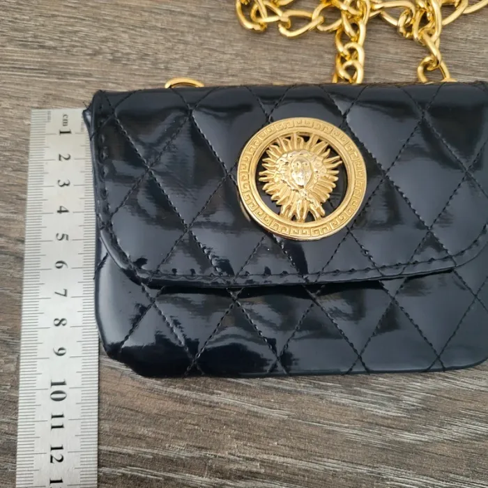 Pochette matelassée bleue et dorée - photo numéro 11