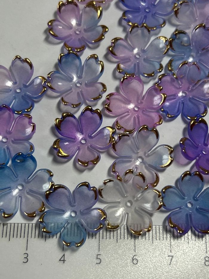 B14, 26 perles fleurs de cerisiers 19mm - photo numéro 6