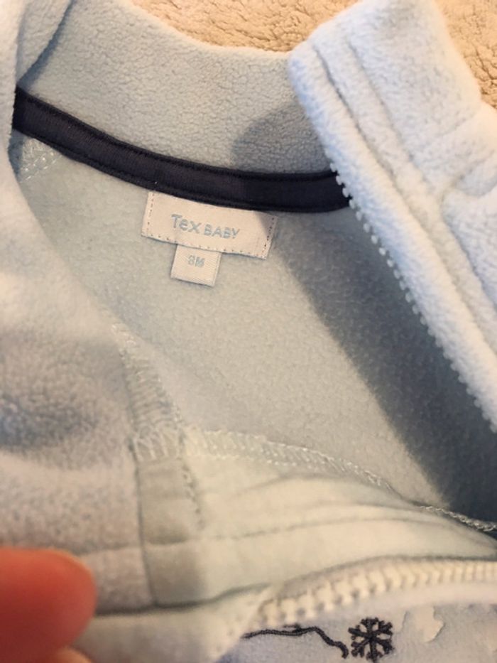 Pull polaire bleu ciel - Tex Baby - 3 mois - photo numéro 3