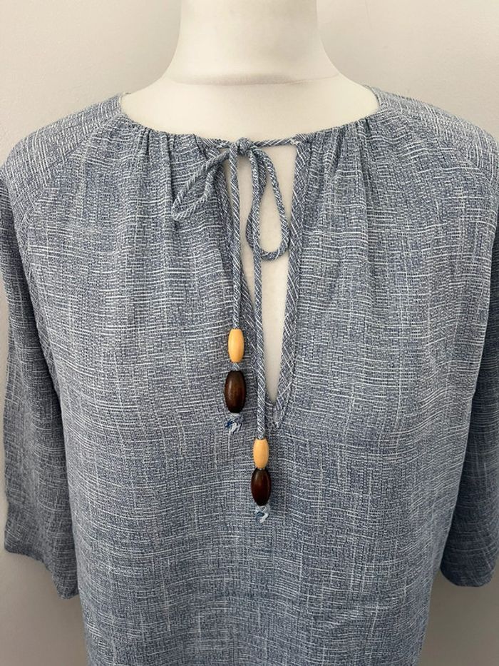 Blouse bleue chiné Zara S comme neuve - photo numéro 3