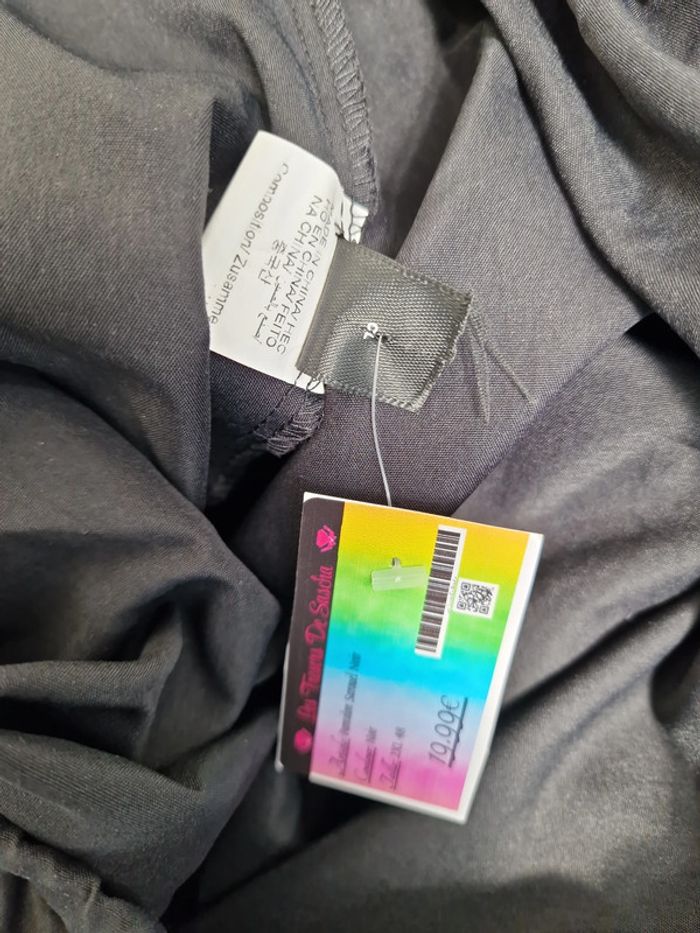 Pantalon Sarouel Jambes Ultras Larges Taille Elastique Noir - photo numéro 7