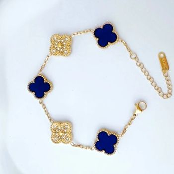Promo Bracelet  Inoxydable neuf 18k  trèfle 1,2 cm porte-bonheur élégant et résistant à l'eau