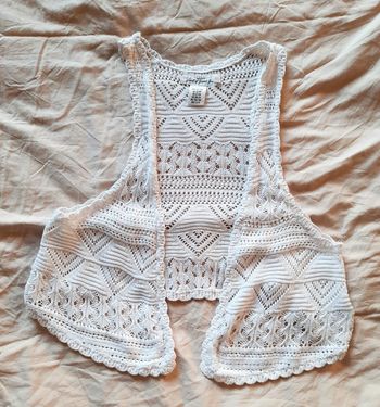 Gilet blanc fille sans manches style bohème H&M 14 ans #lora11hetm