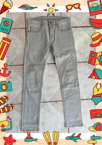 Jean gris clair blanc Jules skinny