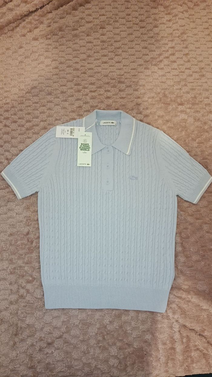 Pull torsadé lacoste manche courte - photo numéro 2