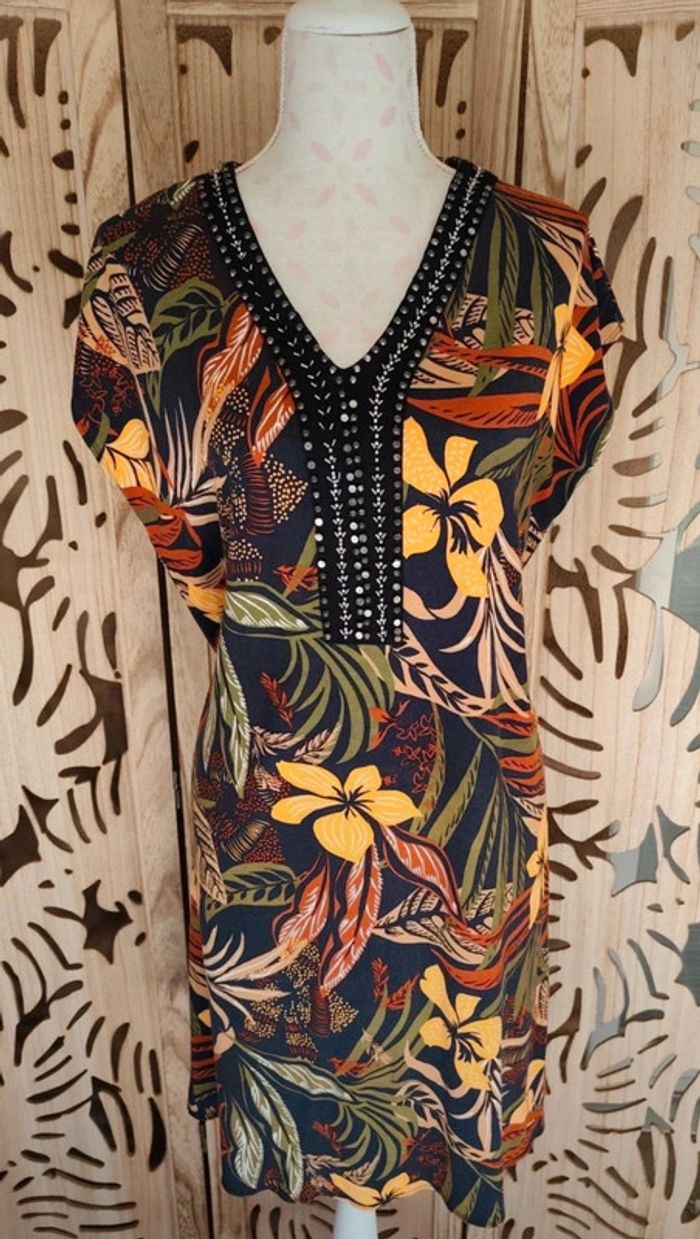 Robe imprimée tropical T 48 Kocoon
