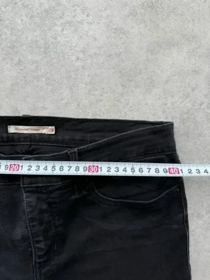 Jeans Levi's 311 W29 FR38 L30 coupe droite noir Femme Women pan560b - photo numéro 3