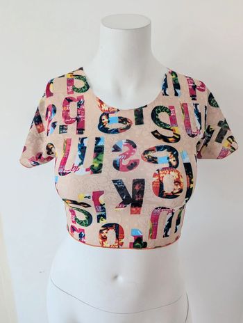 Crop top manches courtes neuf taille l 40