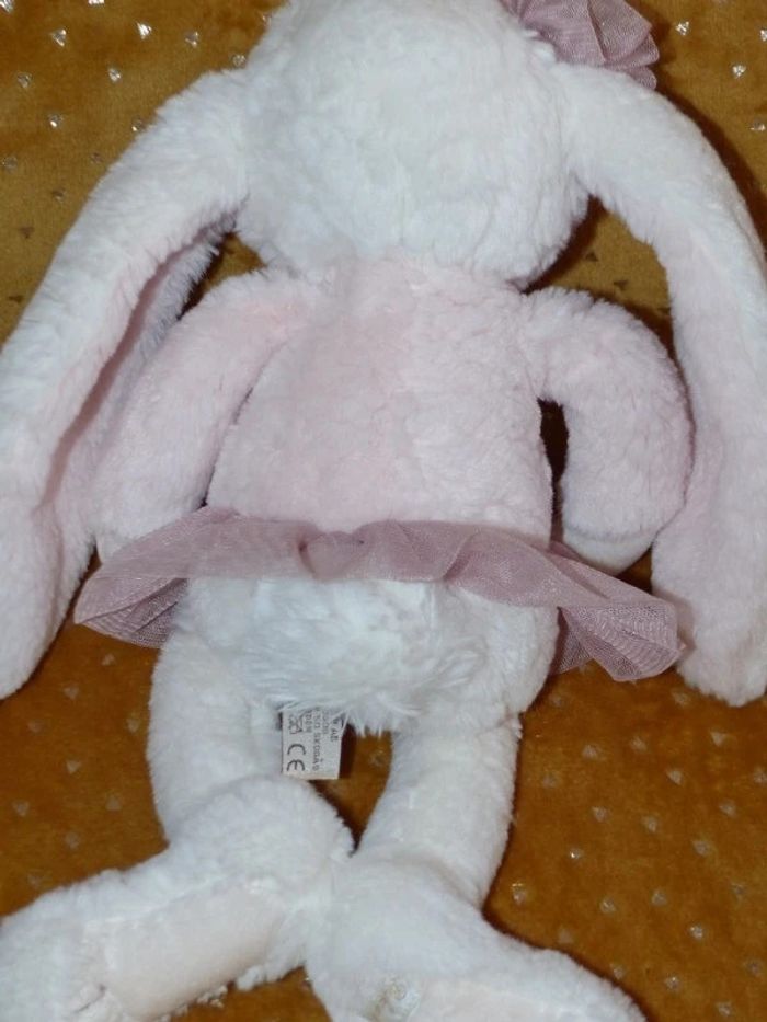 Doudou lapin jupe tutu rose blanc Bukowski 🐰état neuf - photo numéro 3