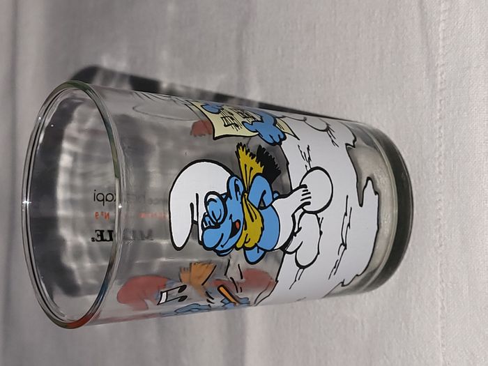 verre Schtroumpf - Peyo - vintage 1984 - photo numéro 2