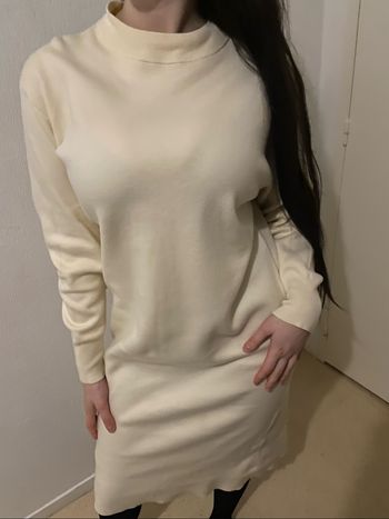 Robe longue couleur écru