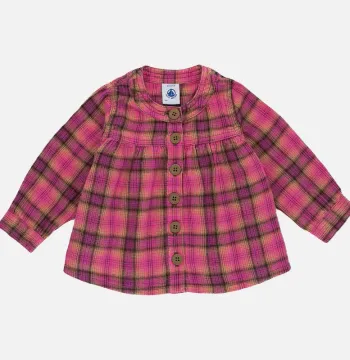 Blouse à manches longues 6 mois en coton et élasthanne Petit Bateau