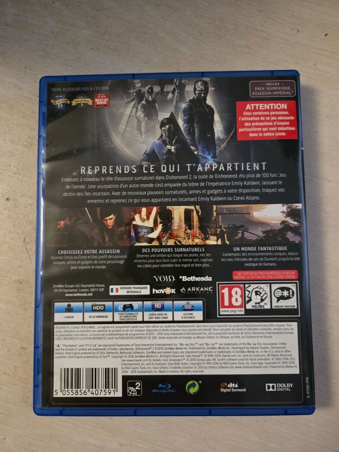 Jeux PS4 DISHONORED 2 - photo numéro 2
