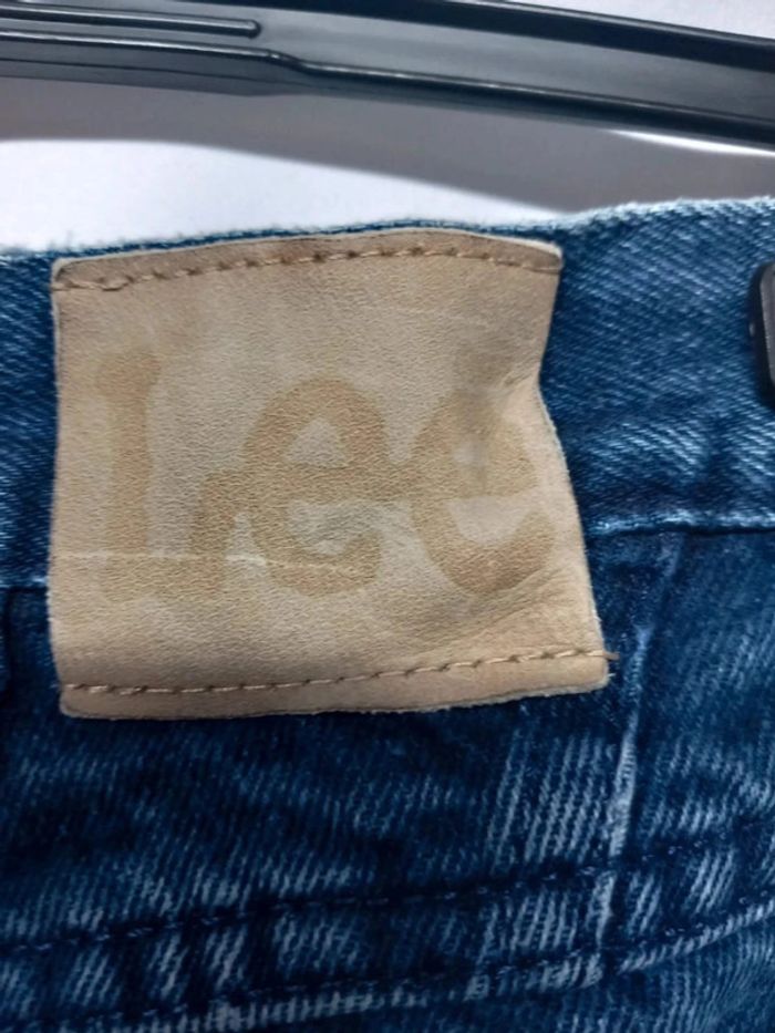Jeans taille haute Lee vintage Bleu foncé en coton - photo numéro 3