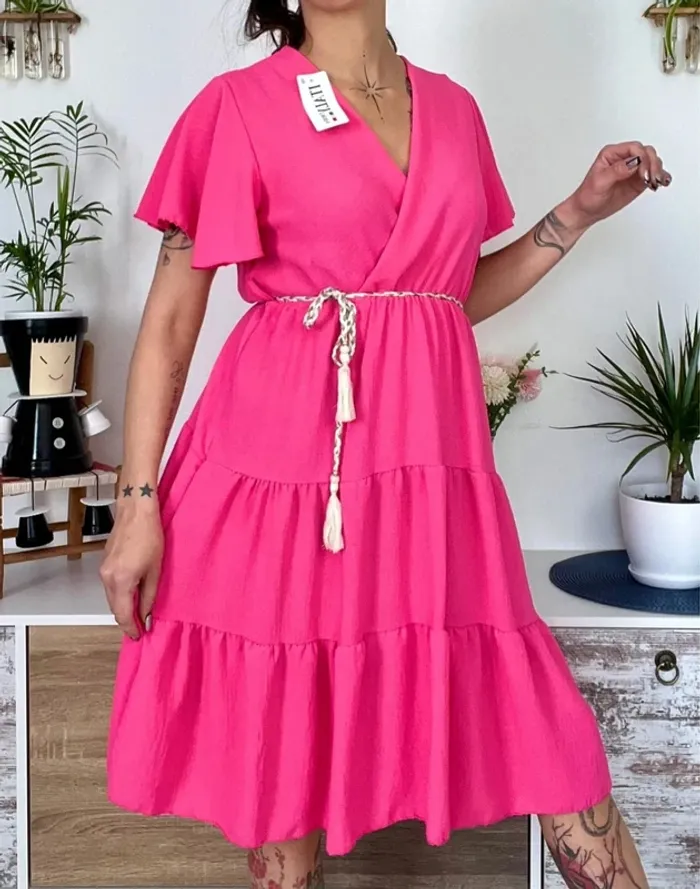 SOLDE Robe bohème fluide légère taille élastique taille unique - Italy moda - neuf