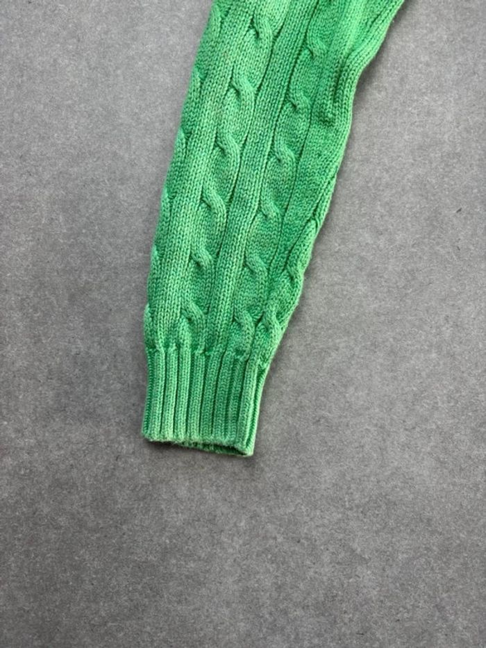 Pull d’hiver torsadé en maille Ralph Lauren col V vert taille L femme - photo numéro 6