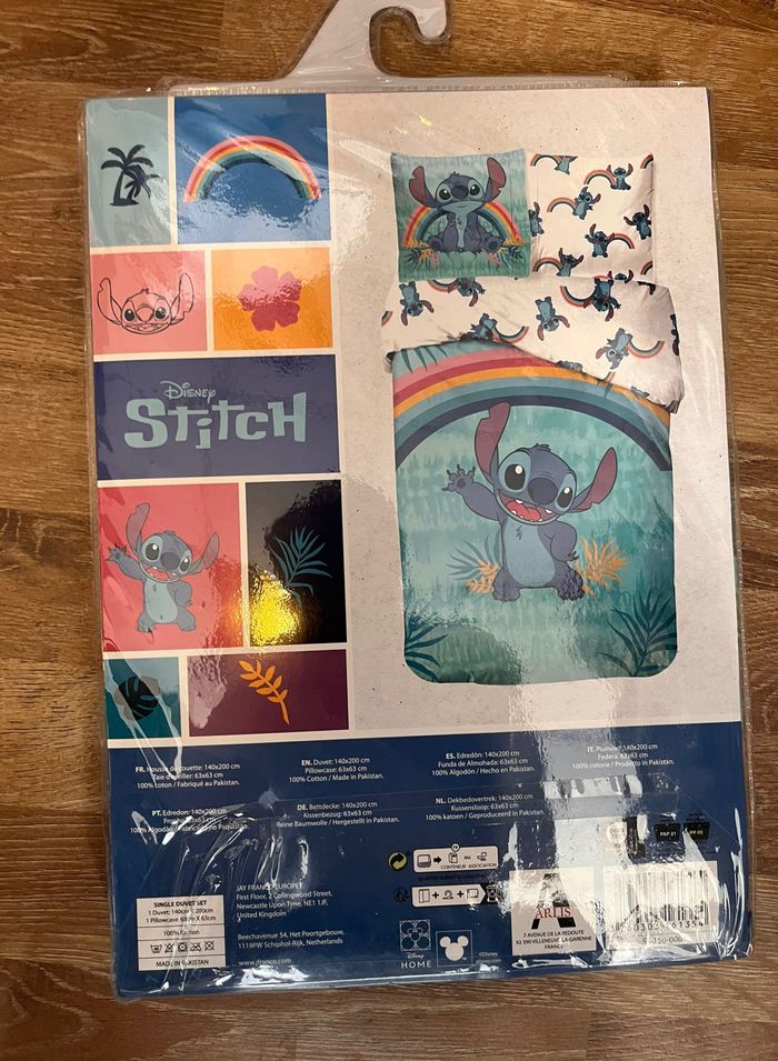 Parure de lit simple (housse de couette + taie d'oreiller) - Stitch - Disney - photo numéro 2