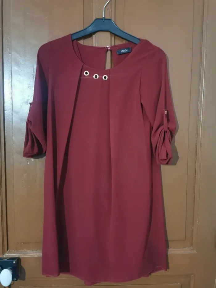 Robe courte bordeau