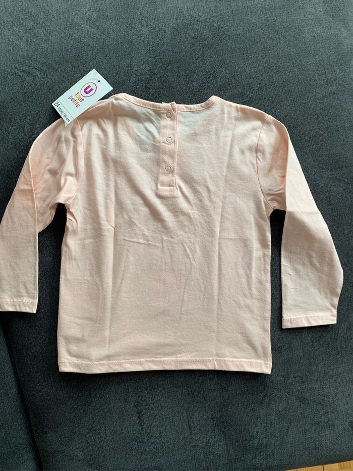 T-shirt à manches longues / pull fin fille 24 mois - photo numéro 2