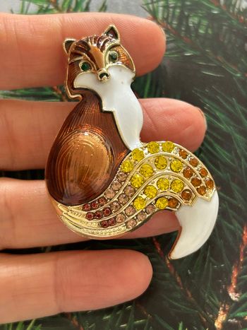 Broche,  Renard  roux